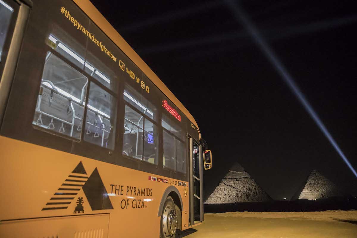 Yellow Bus at Night